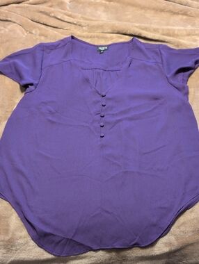 Torrid Grape Purple Short Sleeve Harper Chiffon Blouse Size 00 (10)